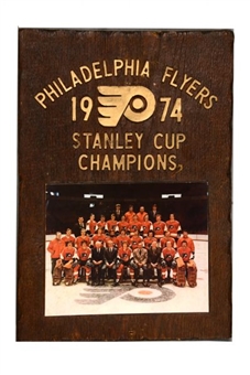 1974 Philadelphia Flyers Champions Photographic Display Piece Presented to Dave Schultz
